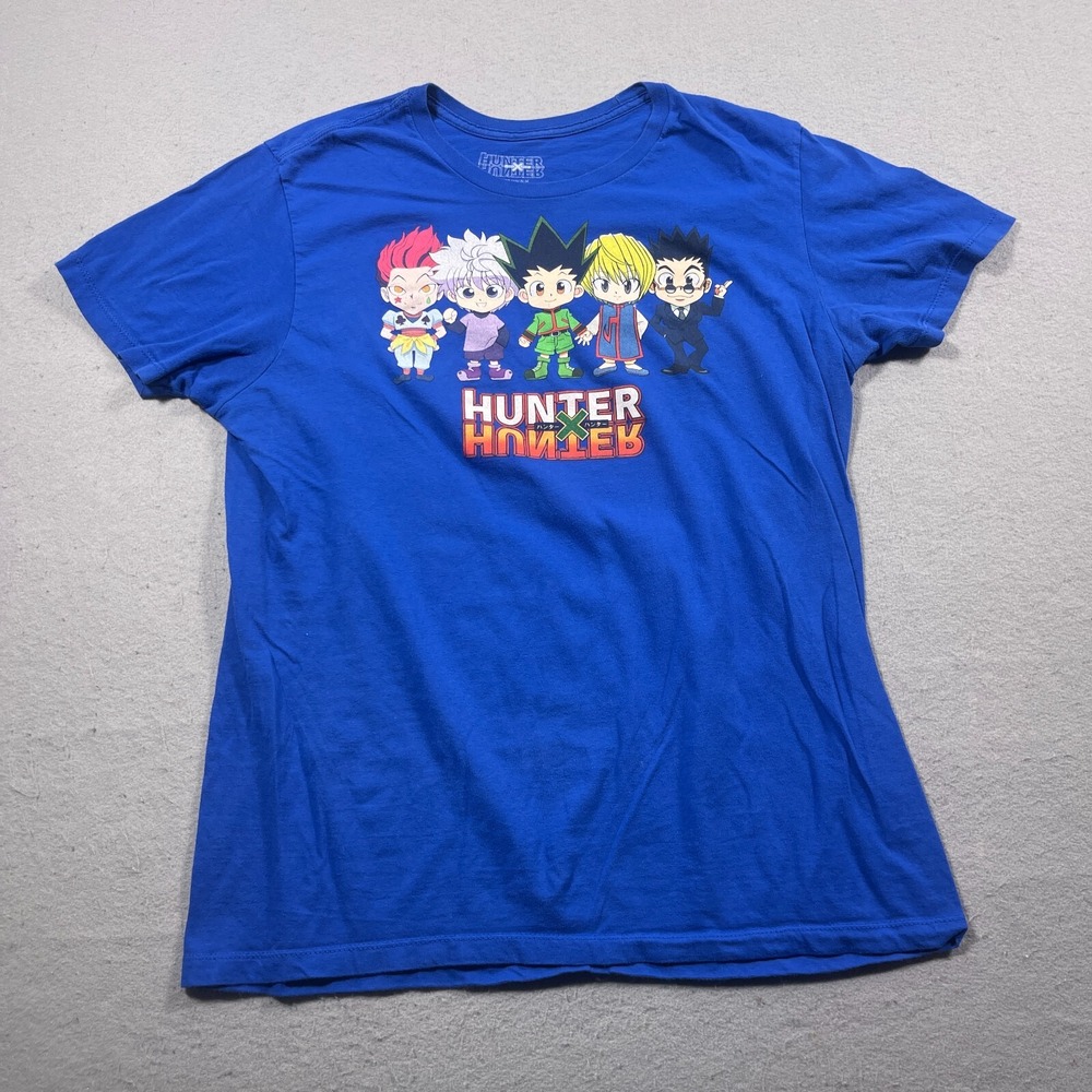 Hunter x Hunter Anime Graphic‎ T Shirt Blue Chibi Characters Men's Large